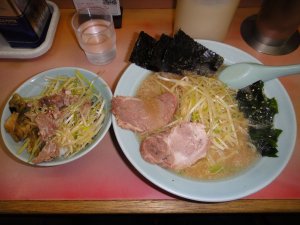 かいざんラーメンとネギ丼
